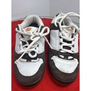 Heelys Wheeled Unisex Youth Size 5 Shoes Brown and white, preowned in VGC